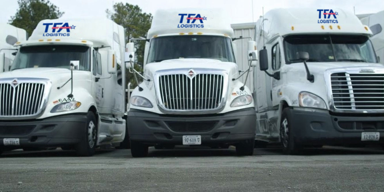 TFA Logistics fleet of trucks on the open road